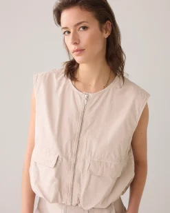 Sale Sleeveless bomber jacket crispy cotton Blazer & Jacken