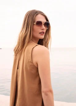 Sale Sleeveless top with pleated detail Oberteile & T-shirts