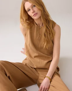 Sale Sleeveless top with pleated detail Oberteile & T-shirts