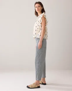 Fashion Striped cotton trousers Jeans|Hosen & Jumpsuits