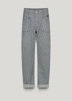 Fashion Striped cotton trousers Jeans|Hosen & Jumpsuits