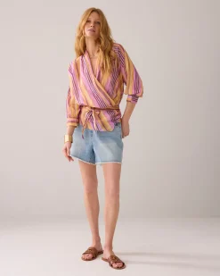 Fashion Striped wrap-around blouse Oberteile & T-shirts