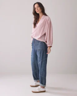 Fashion Tapered jeans in cotton linen Jeans|Hosen & Jumpsuits