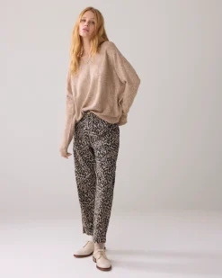 Outlet Tapered jeans with panther print Hosen & Jumpsuits