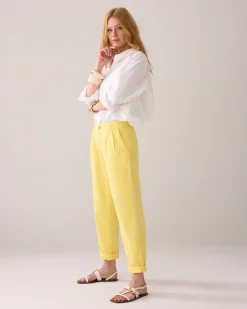 Discount Tapered trousers in linen blend Hosen & Jumpsuits