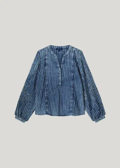 Fashion Top in striped denim Oberteile & T-shirts