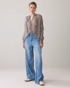 Outlet Top with petit-fleur ruffles Blusen