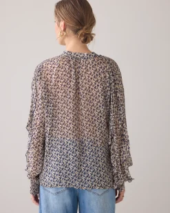 Outlet Top with petit-fleur ruffles Blusen