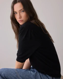 Sale Top with puffed sleeves Basics|Oberteile & T-shirts