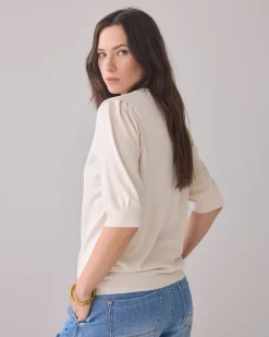 Outlet Top with puffed sleeves Basics|Oberteile & T-shirts