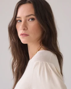 Outlet Top with puffed sleeves Basics|Oberteile & T-shirts