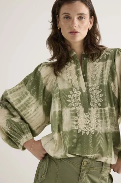 Discount Top with tie dye print and lurex Oberteile & T-shirts