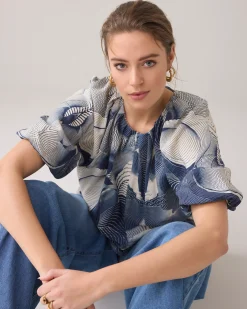 Clearance Top with wave print Oberteile & T-shirts