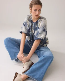 Clearance Top with wave print Oberteile & T-shirts