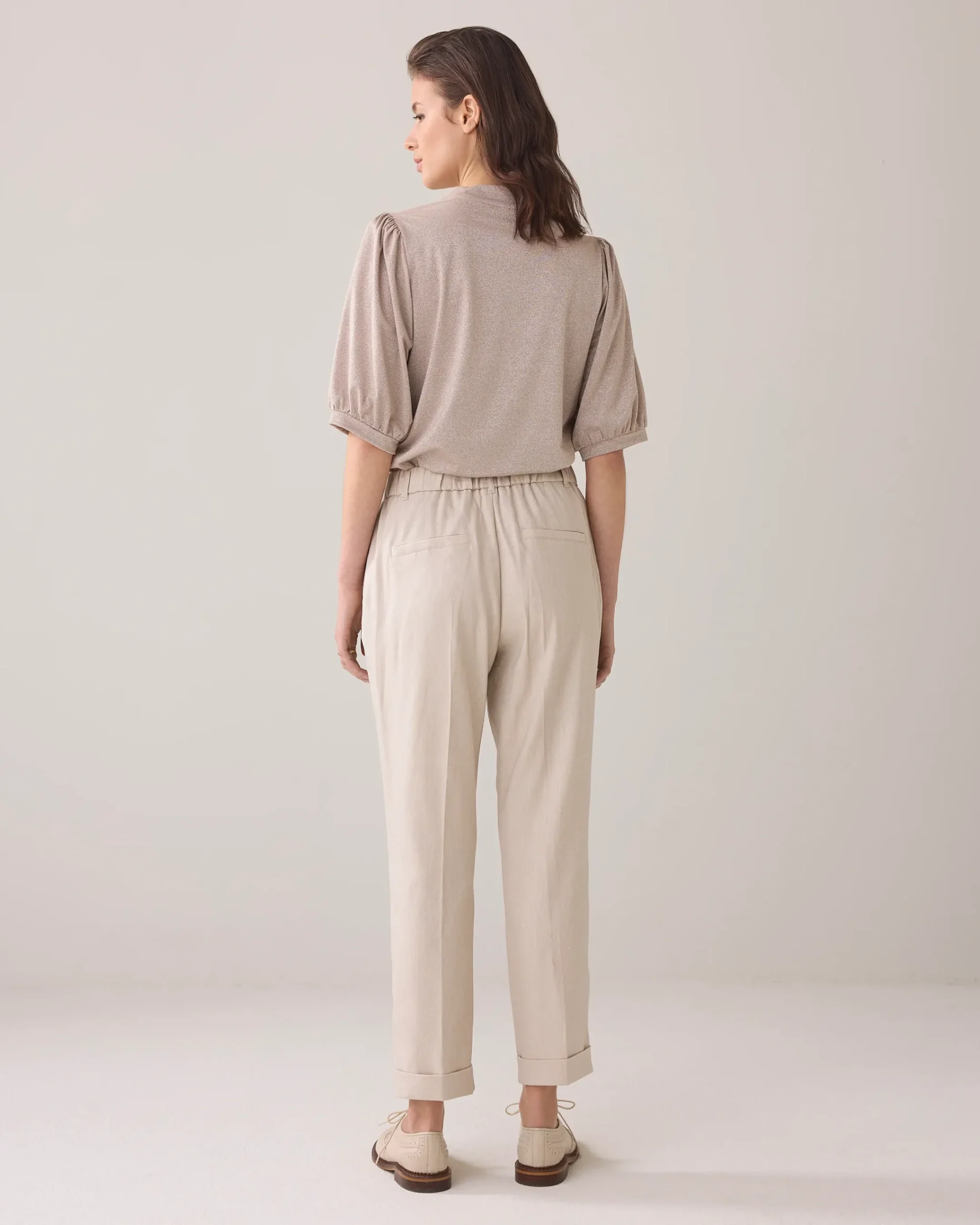 Online Trousers in linen-blend with turn-ups Hosen & Jumpsuits
