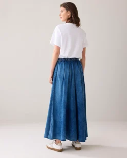 New Wide denim skirt Röcke