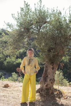 Outlet Wide-leg trousers in lyocell blend Hosen & Jumpsuits